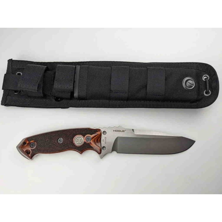 Couteau Tactical SIG Sauer Hogue EX-F01 Lame Acier A2 Manche Bois Etui Nylon SIG37175 - Livraison Gratuite