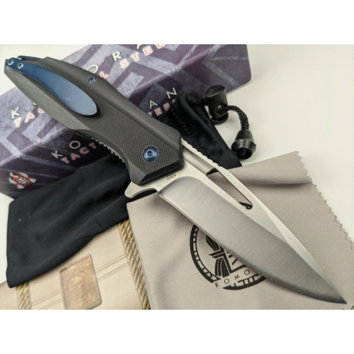 Couteau Komoran Lame Acier 440 Manche Black G10 IKBS Linerlock Clip KO032 - Livraison Gratuite