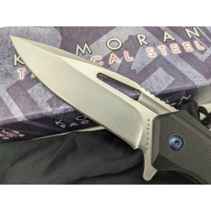 Couteau Komoran Lame Acier 440 Manche Black G10 IKBS Linerlock Clip KO032 - Livraison Gratuite