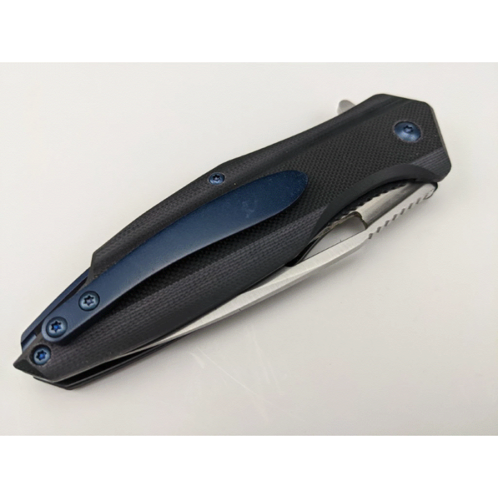 Couteau Komoran Lame Acier 440 Manche Black G10 IKBS Linerlock Clip KO032 - Livraison Gratuite