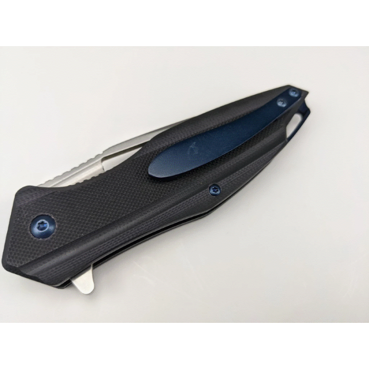Couteau Komoran Lame Acier 440 Manche Black G10 IKBS Linerlock Clip KO032 - Livraison Gratuite