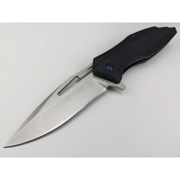 Couteau Komoran Lame Acier 440 Manche Black G10 IKBS Linerlock Clip KO032 - Livraison Gratuite