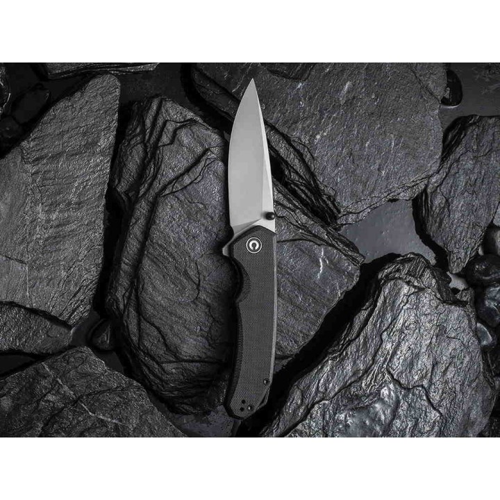 Couteau CIVIVI Brazen Black Lame Acier 14C28N Manche G10 Linerlock Clip IKBS CIVC2102C - Livraison Gratuite