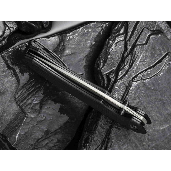 Couteau CIVIVI Brazen Black Lame Acier 14C28N Manche G10 Linerlock Clip IKBS CIVC2102C - Livraison Gratuite