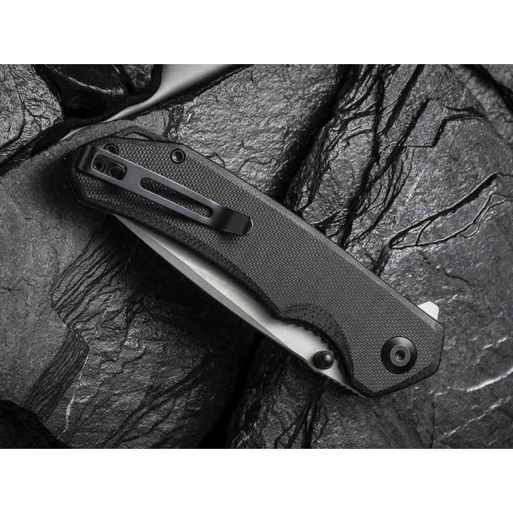 Couteau CIVIVI Brazen Black Lame Acier 14C28N Manche G10 Linerlock Clip IKBS CIVC2102C - Livraison Gratuite