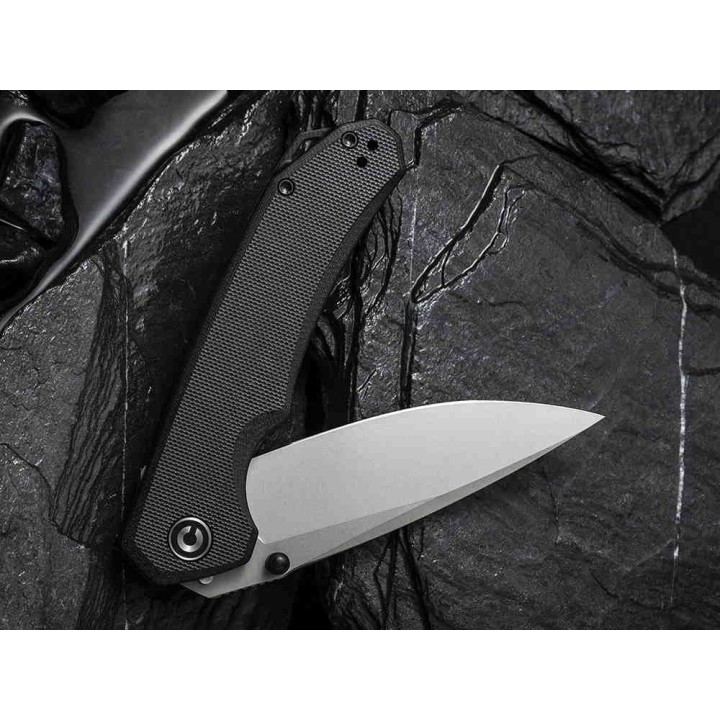 Couteau CIVIVI Brazen Black Lame Acier 14C28N Manche G10 Linerlock Clip IKBS CIVC2102C - Livraison Gratuite