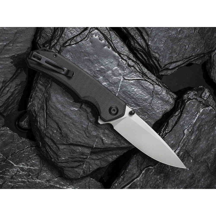 Couteau CIVIVI Brazen Black Lame Acier 14C28N Manche G10 Linerlock Clip IKBS CIVC2102C - Livraison Gratuite