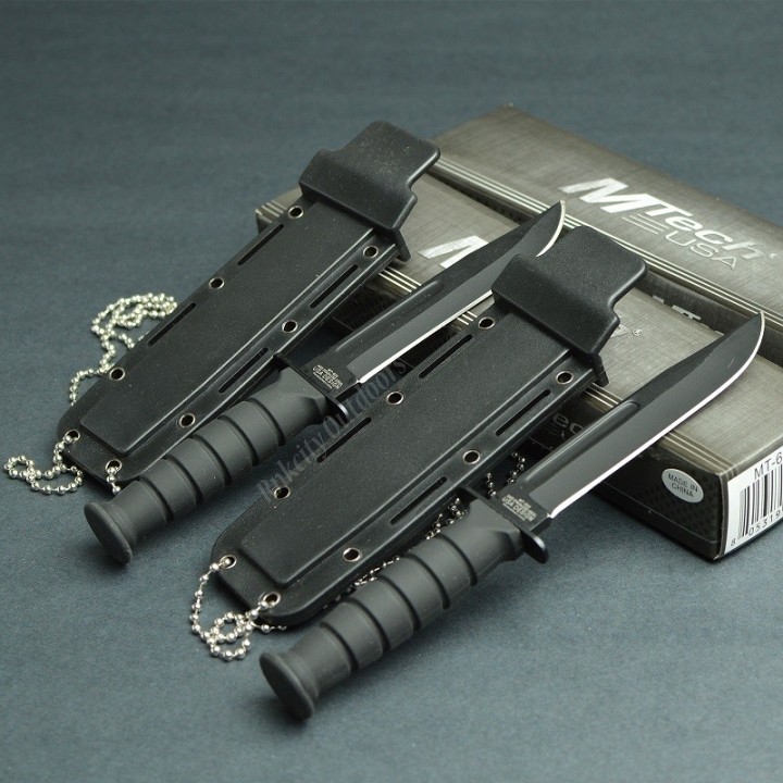 Lot de 3 Couteaux de Cou Tactical Kabai Mtech Acier 440 Façon Ka-Bar MT632DB - Livraison Gratuite