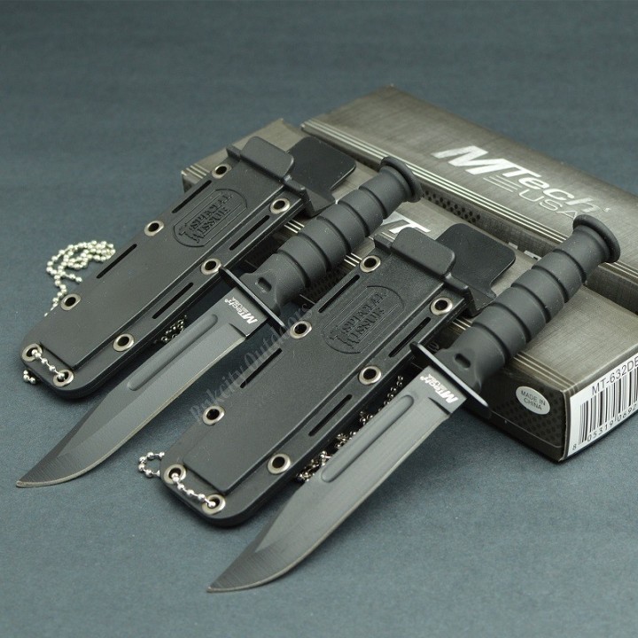 Lot de 3 Couteaux de Cou Tactical Kabai Mtech Acier 440 Façon Ka-Bar MT632DB - Livraison Gratuite