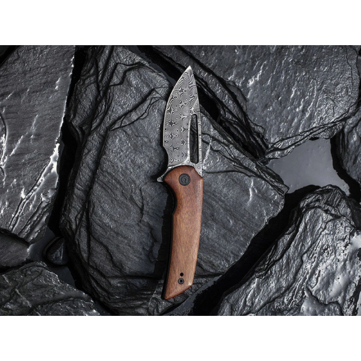 Couteau Civivi Odium Damas Lame Acier Damas Manche Bois IKBS Linerlock Clip CIVC2010DS1 - Livraison Gratuite