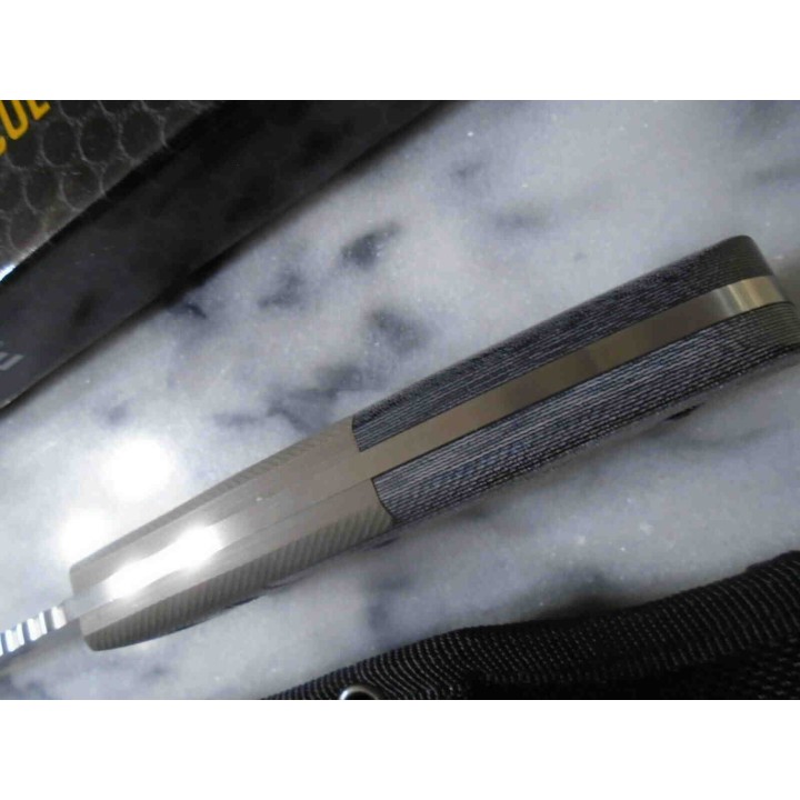 Couteau Tac Force Bushcraft Tan Lame Acier 3Cr13 Manche Micarta Etui Nylon TFFIX006TN - Livraison Gratuite