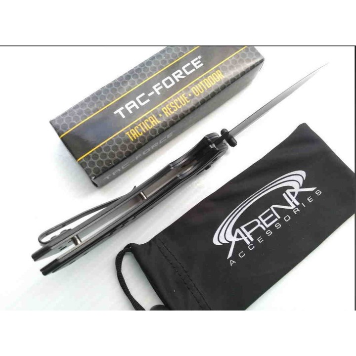 Couteau Tac Force Urban Tactic Lame Acier 7Cr17MoV Manche Alu IKBS Axis Lock Clip TF1036BK - Livraison Gratuite
