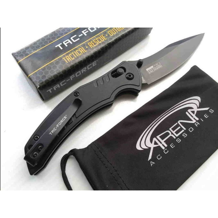 Couteau Tac Force Urban Tactic Lame Acier 7Cr17MoV Manche Alu IKBS Axis Lock Clip TF1036BK - Livraison Gratuite