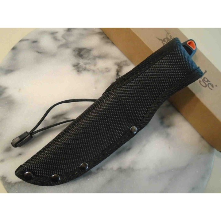 Couteau De Survie Elk Ridge Lame Acier 3Cr13 Manche Nylon Black/Orange Etui Nylon Allume Feu ER20023OR - Livraison Gratuite