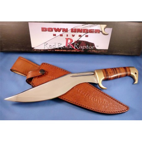 Couteau Kukri Down Under Knives Red Rock Raptor Down Under Knives Acier 440C manche Cuir DUKRRR - Livraison Gratuite