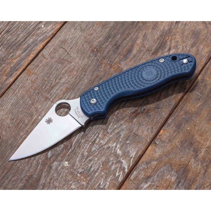 Couteau Spyderco Paramilitary 3 Lame Acier CPM-SPY27 Manche Blue FRN Compression Lock Made USA SC223PCBL - Livraison Gratuite