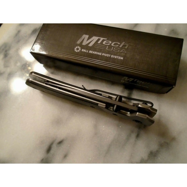 MT1067GY Couteau Mtech Roulement à Billes Lame Acier 3Cr13 Manche G10 - Livraison Gratuite