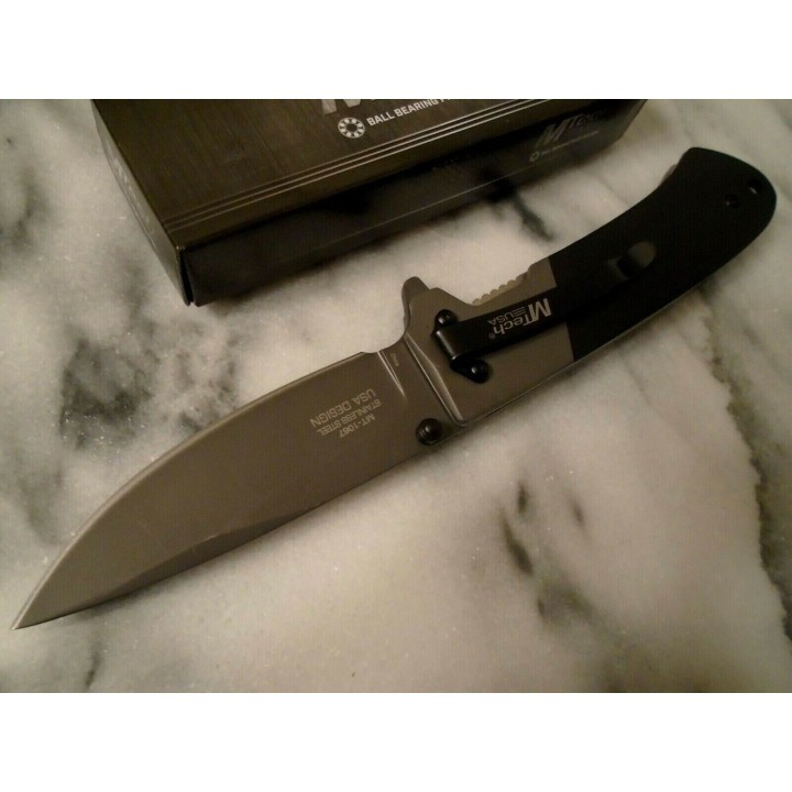 MT1067GY Couteau Mtech Roulement à Billes Lame Acier 3Cr13 Manche G10 - Livraison Gratuite