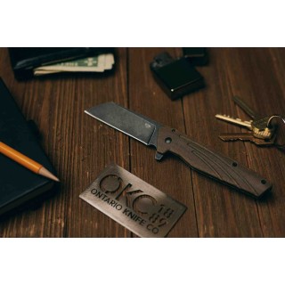 Couteau Ontario Besra Cleaver Lame Acier AUS-8 Manche Micarta/Titane IKBS Framelock Clip ON9000 - Livraison Gratuite