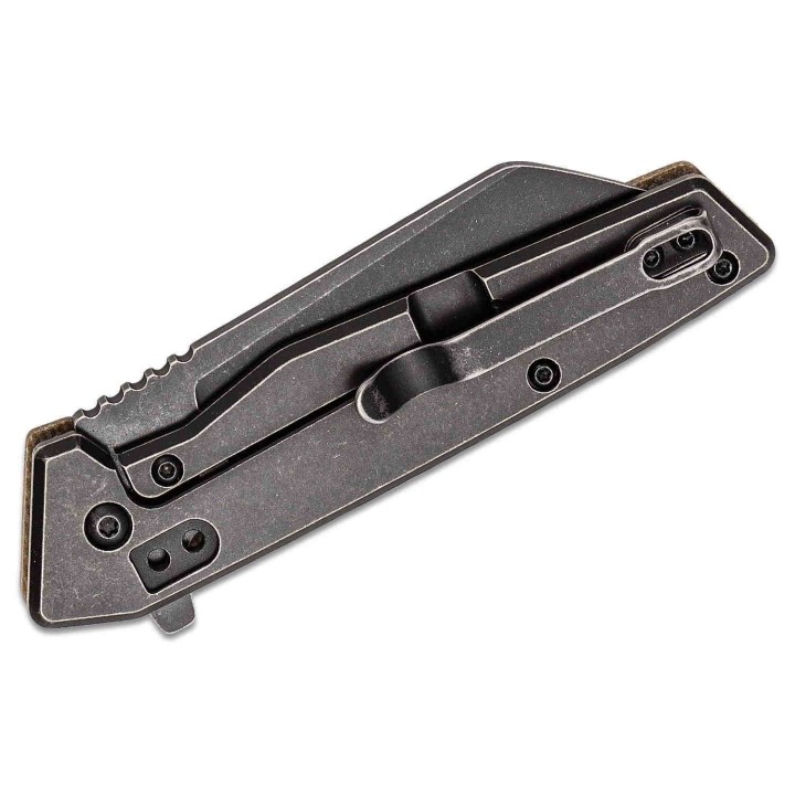 Couteau Ontario Besra Cleaver Lame Acier AUS-8 Manche Micarta/Titane IKBS Framelock Clip ON9000 - Livraison Gratuite