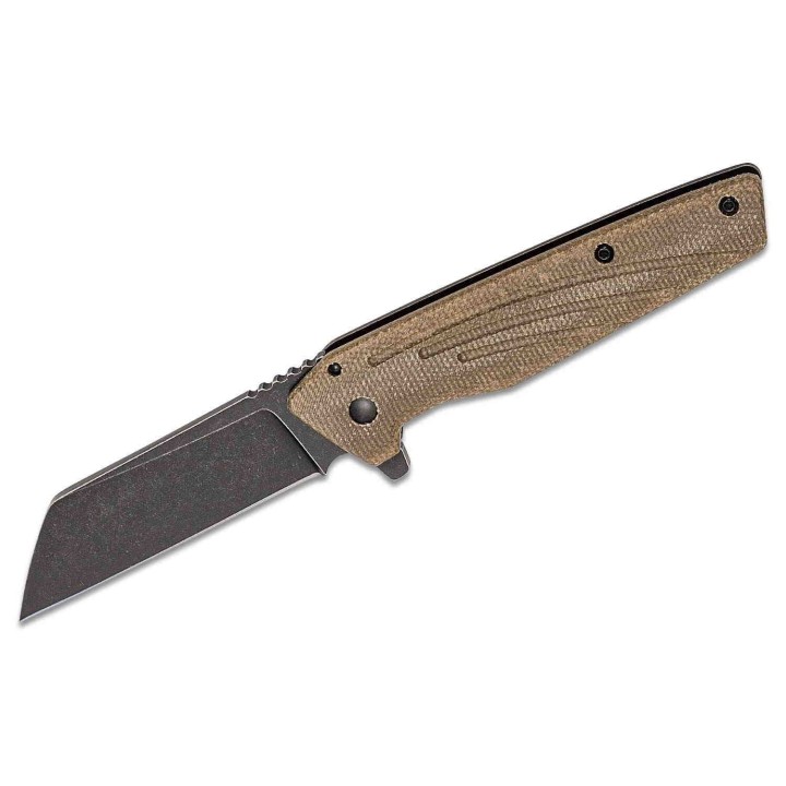 Couteau Ontario Besra Cleaver Lame Acier AUS-8 Manche Micarta/Titane IKBS Framelock Clip ON9000 - Livraison Gratuite