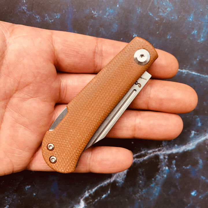 Couteau Kansept Wedge Brown Manche Micarta Lame Acier 154CM Lockback KT2026B3 - Livraison Gratuite
