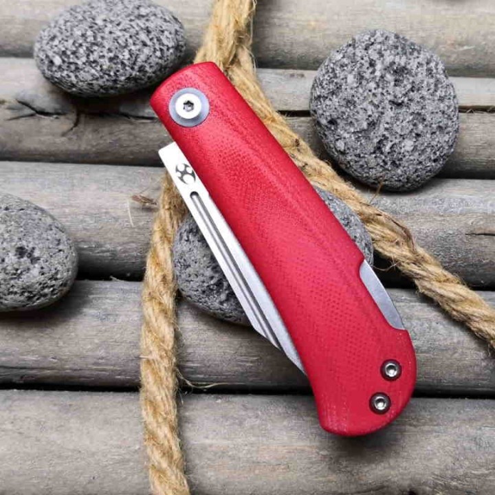 Couteau Kansept Wedge Red Manche G10 Lame Acier 154CM Lockback KT2026B2 - Livraison Gratuite