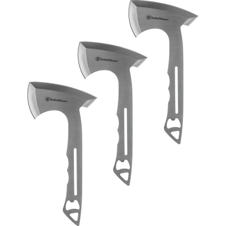Haches de Lancer Smith&Wesson Hawkeye Throwing Axe Lot de 3 Lame Acier Inox Etui Nylon SW1117231 - Livraison Gratuite