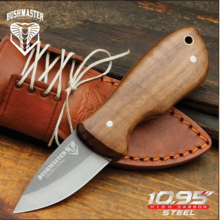 Couteau United Cutlery Bushmaster Marajó Bushraft Lame Acier Carbone 1095 Manche Bois Etui Cuir UC3454 - Livraison Gratuite