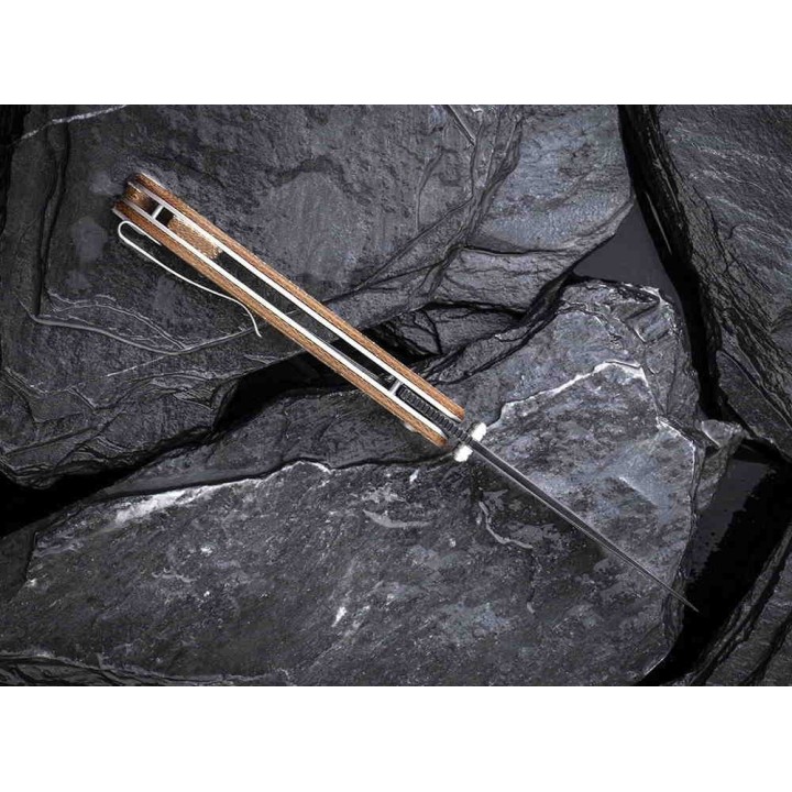Couteau CIVIVI Imperium Damas Manche Brown Micarta IKBS Linerlock Clip CIVC2107DS1 - Livraison Gratuite