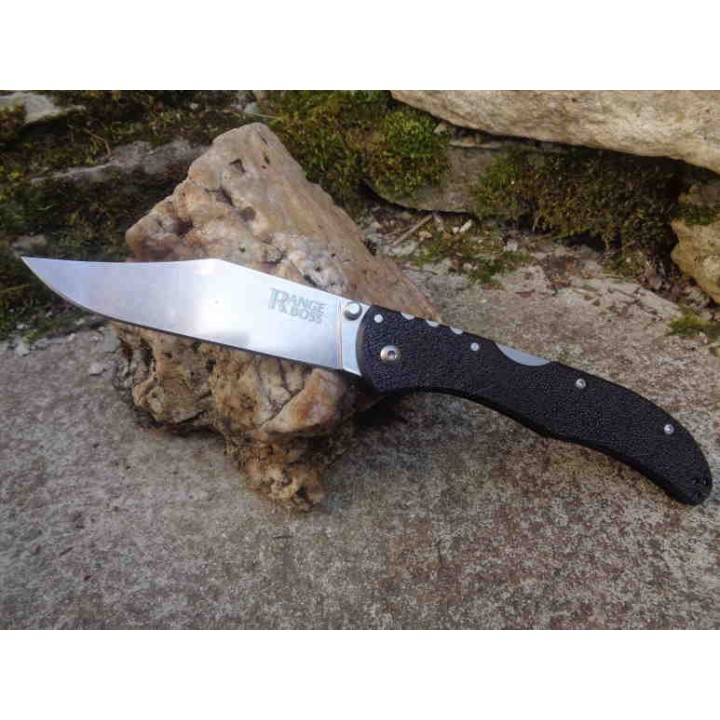 Couteau Cold Steel Range Boss Lame Acier 4034 Manche GRN Black Lockback Clip CS20KR5 - Livraison Gratuite