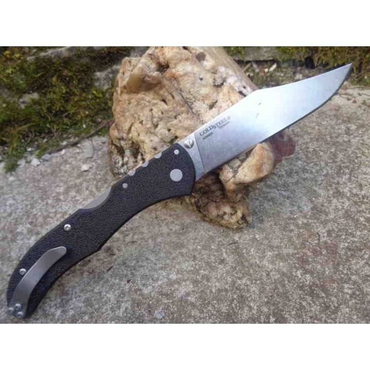 Couteau Cold Steel Range Boss Lame Acier 4034 Manche GRN Black Lockback Clip CS20KR5 - Livraison Gratuite