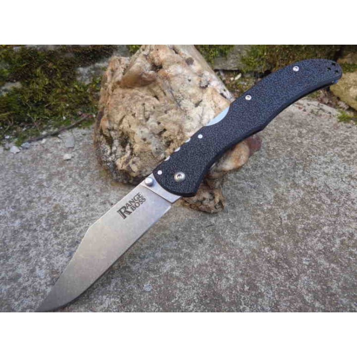 Couteau Cold Steel Range Boss Lame Acier 4034 Manche GRN Black Lockback Clip CS20KR5 - Livraison Gratuite
