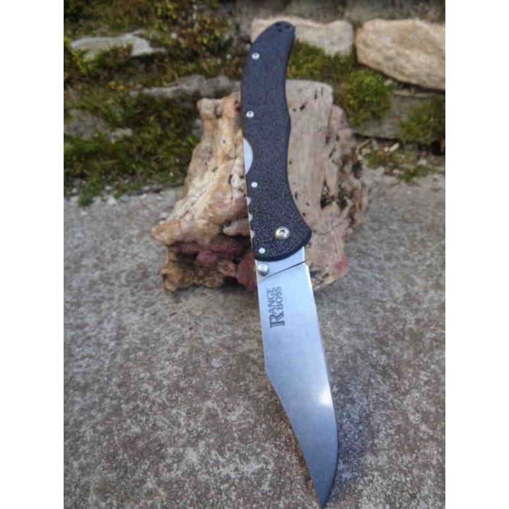 Couteau Cold Steel Range Boss Lame Acier 4034 Manche GRN Black Lockback Clip CS20KR5 - Livraison Gratuite