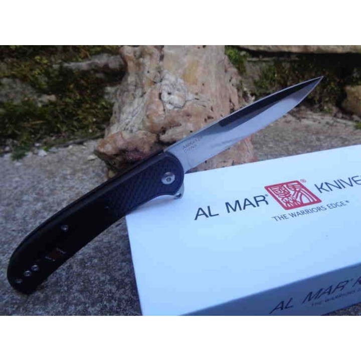 Couteau Al Mar Ultralight Falcon Lame Acier 8Cr13MoV Manche FRN Linerlock Clip AMK4124 - Livraison Gratuite