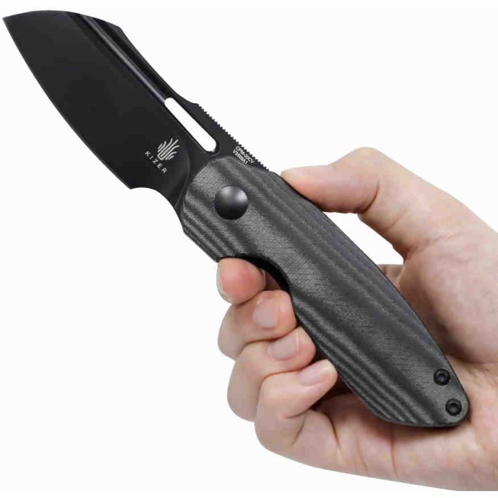 Couteau Kizer October Black Lame CPM-20CV Manche Micarta Linerlock Clip KIV3569A1 - Livraison Gratuite