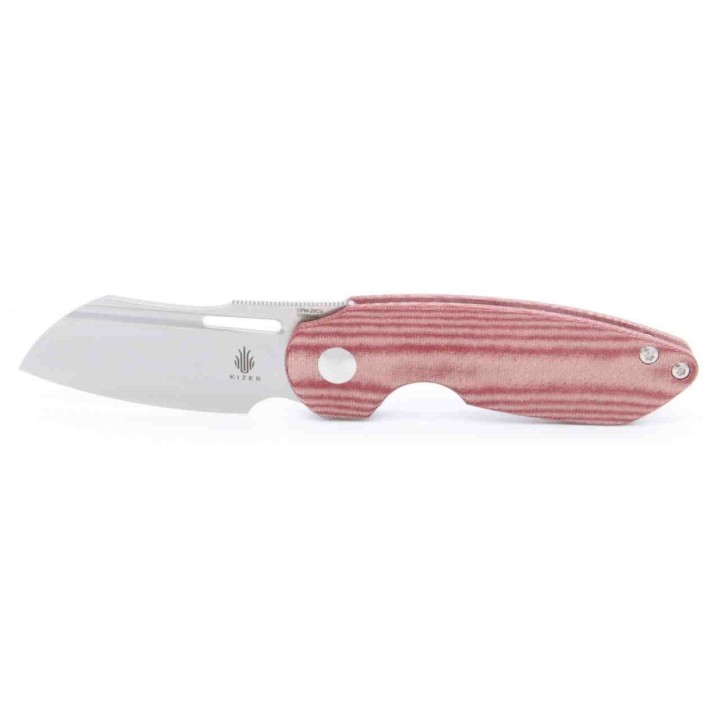 Couteau Kizer October Red Lame CPM-20CV Manche Micarta Linerlock Clip KIV3569A2 - Livraison Gratuite