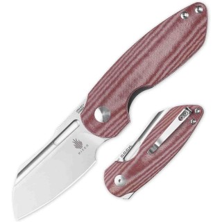 Couteau Kizer October Red Lame CPM-20CV Manche Micarta Linerlock Clip KIV3569A2 - Livraison Gratuite