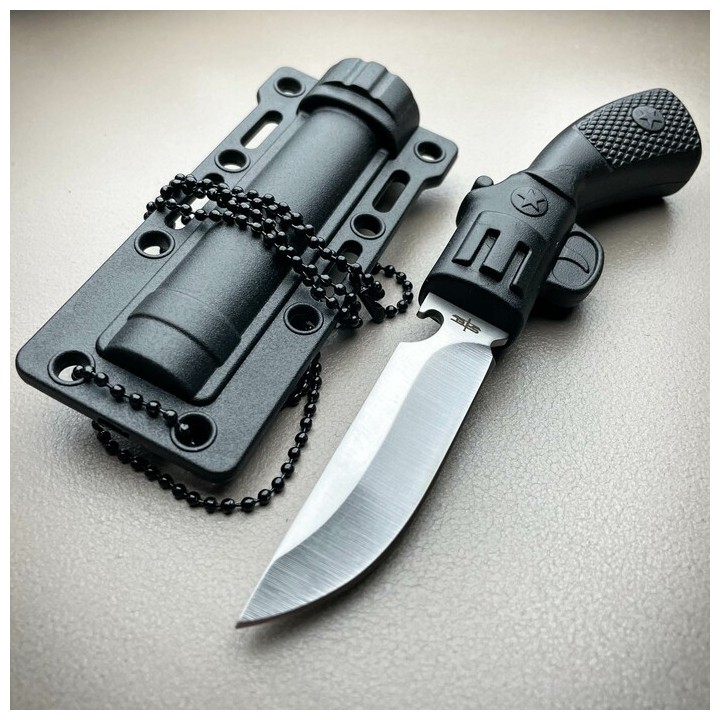 Lot de 3 Couteau de Cou S-TEC Revolver Neck Lame Acier Inox Manche & Etui ABS STT221193SL - Livraison Gratuite