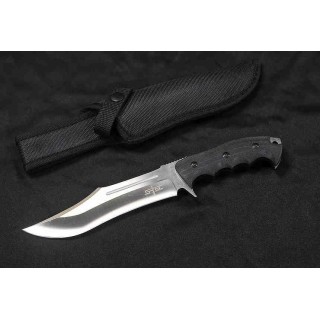 Couteau Bowie Chasseur d'Ours Lame Acier 440 Manche G10 Etui Nylon STT228522 - Livraison Gratuite