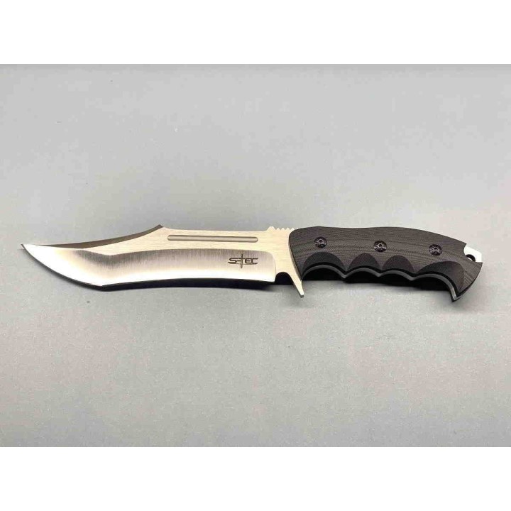 Couteau Bowie Chasseur d'Ours Lame Acier 440 Manche G10 Etui Nylon STT228522 - Livraison Gratuite