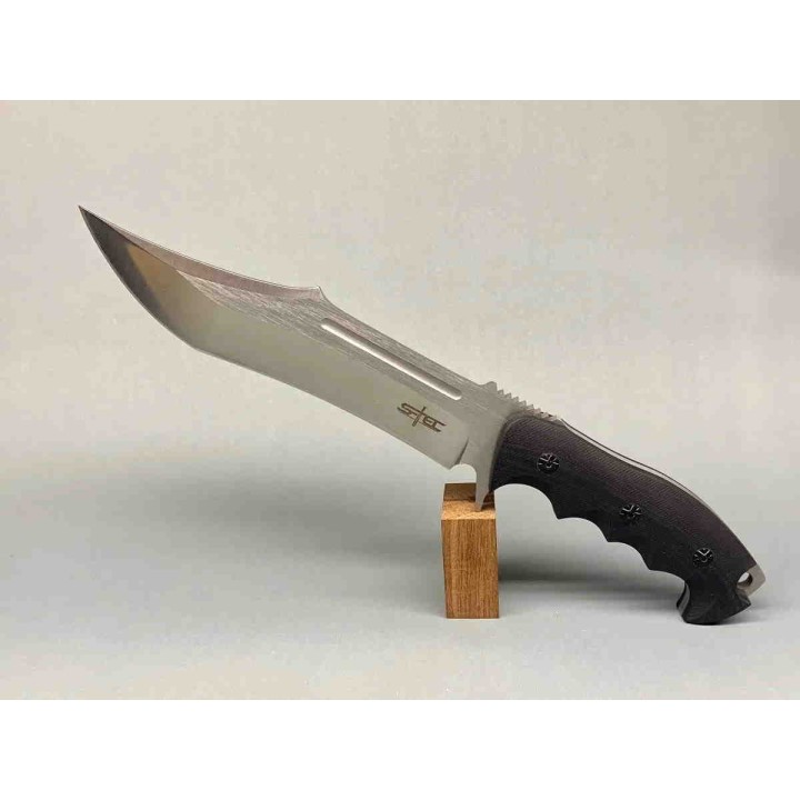 Couteau Bowie Chasseur d'Ours Lame Acier 440 Manche G10 Etui Nylon STT228522 - Livraison Gratuite