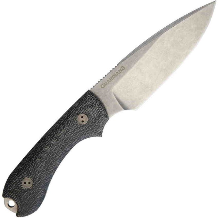 Couteau Bradford Knives Guardian 3 Lame Acier AEB-L Manche Black Micarta Etui Cuir Made USA BRAD3FE101A - Livraison Gratuite
