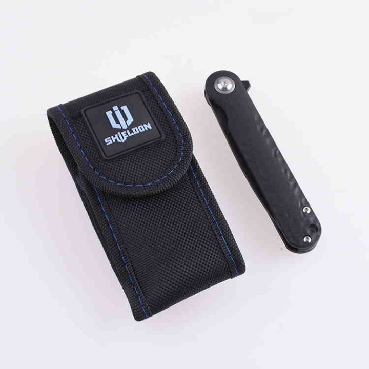 Couteau Shieldon Empoleon Black Lame D2 Manche G10 IKBS Linerlock Etui Nylon SHI9049G1B - Livraison Gratuite
