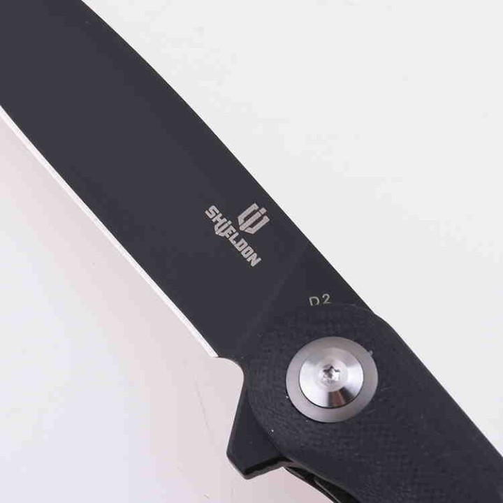 Couteau Shieldon Empoleon Black Lame D2 Manche G10 IKBS Linerlock Etui Nylon SHI9049G1B - Livraison Gratuite