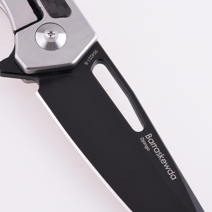 Couteau Shieldon Barraskewda Black Lame D2 Manche FCarbone IKBS Framelock Etui Nylon SHI9042S1B - Livraison Gratuite