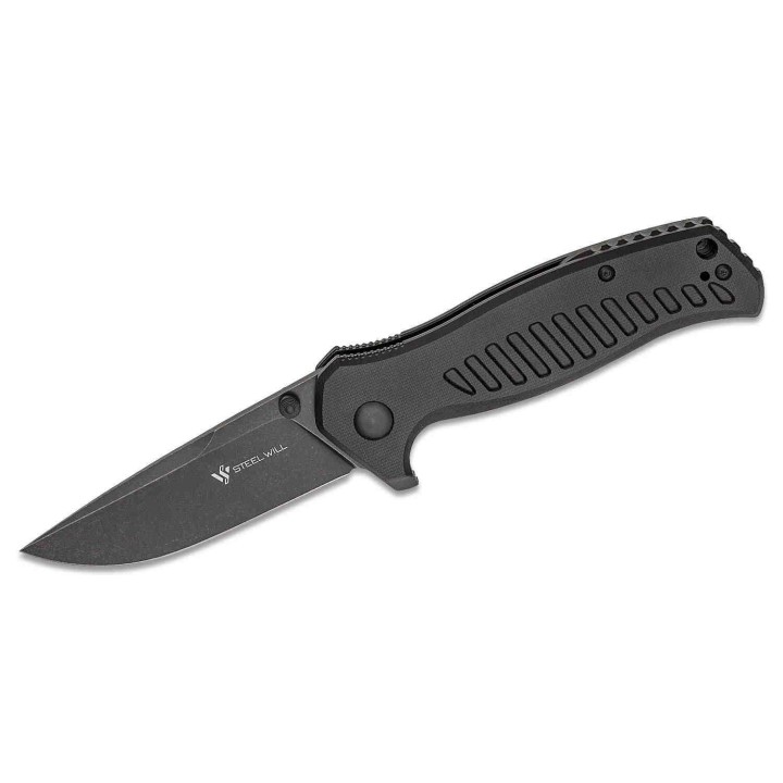 Couteau Steel Will Barghest Black Lame Acier D2 Manche G10 Linerlock Clip SMGF37M03 - Livraison Gratuite