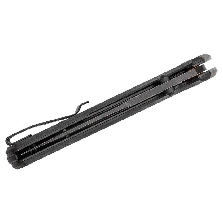 Couteau Steel Will Barghest Black Lame Acier D2 Manche G10 Linerlock Clip SMGF37M03 - Livraison Gratuite