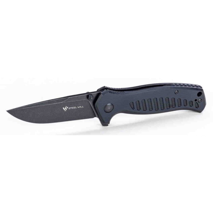 Couteau Steel Will Barghest Black Lame Acier D2 Manche G10 Linerlock Clip SMGF37M03 - Livraison Gratuite