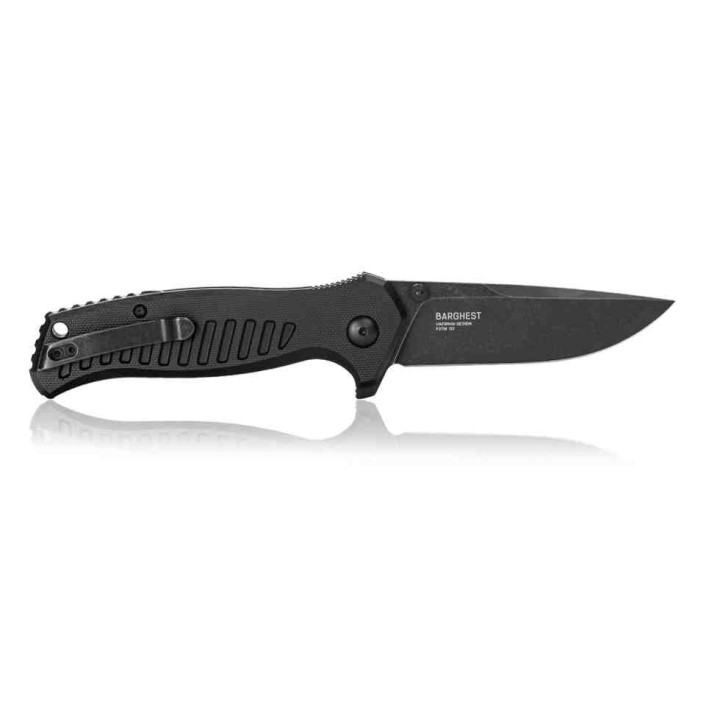 Couteau Steel Will Barghest Black Lame Acier D2 Manche G10 Linerlock Clip SMGF37M03 - Livraison Gratuite